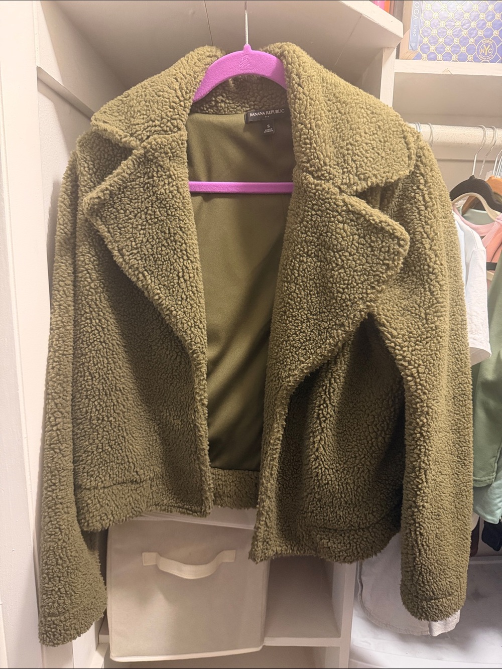 Banana Republic Olive Teddy Sherpa Jacket
